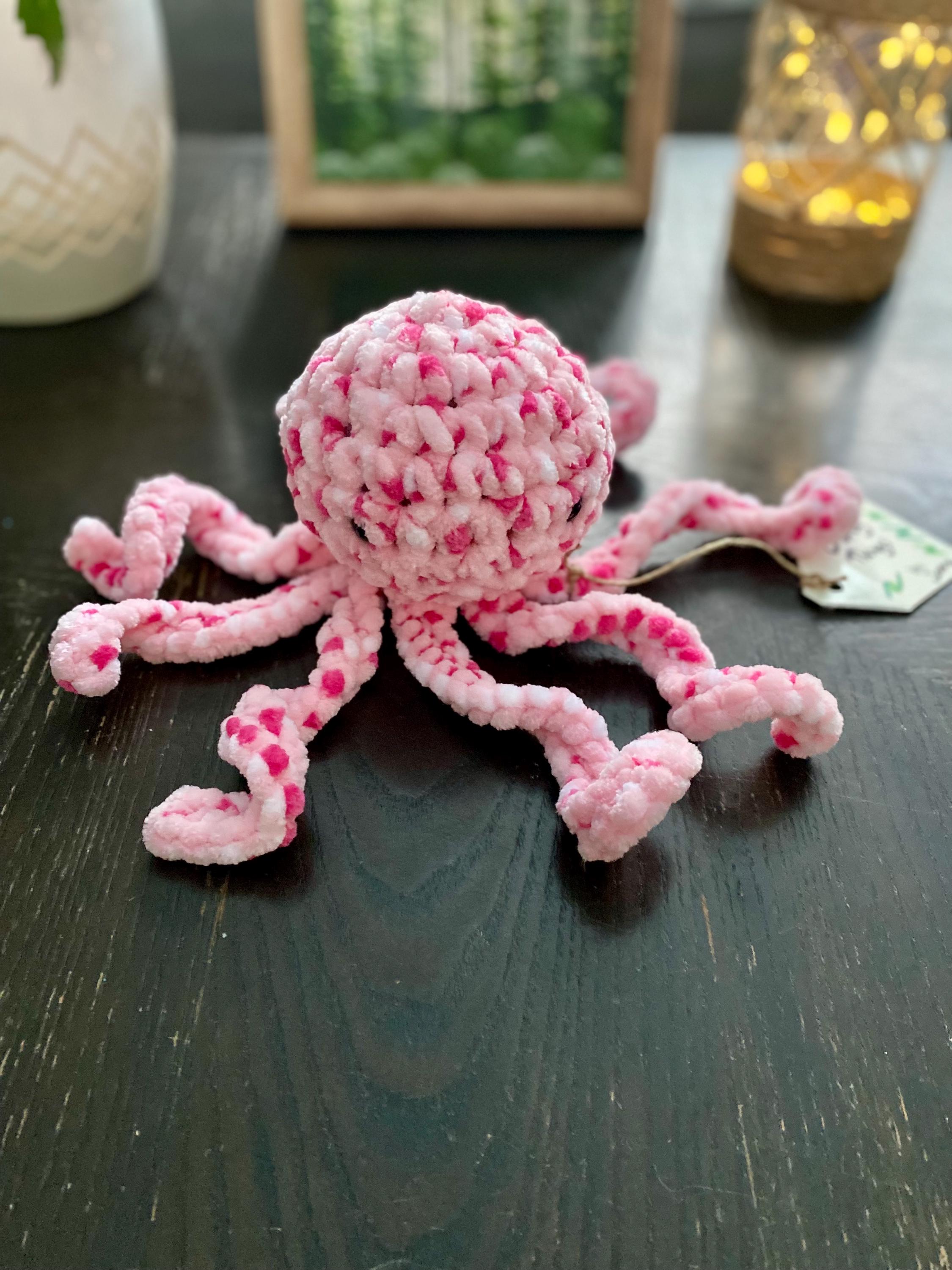 Crochet Octopus, Soft Plushie, Velvet Plush, Stuffed Animal, Amigurumi