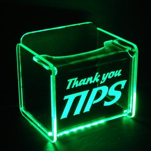LED Glowing Tip Box- SPRINT Font-  Tip Jar -LED Tip Jar -Light up tip Jar -Ballot Box- Card Box- Musician Tip Jar