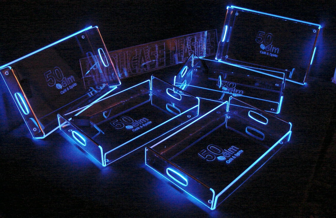 LED Glowing Serving Tray 18 x 10 x 2 Etsy