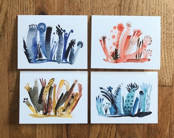 Blumengrußkarten (4er Set)