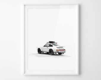 Porsche 911 Rear 3/4 - Stamped - Unframed