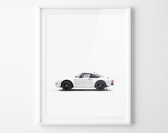 Porsche 959 Side - Stamped - Unframed