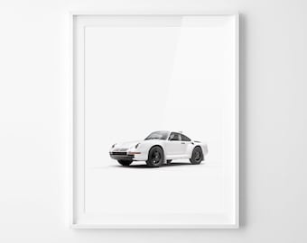 Porsche 959 Front 3/4 - Stamped - Unframed