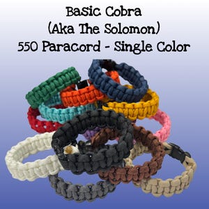 Basic Cobra Weave (aka The Solomon) in 550 paracord - single color