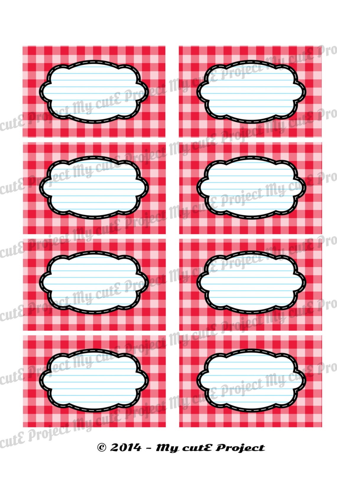 12 GIFT LABELS Printable GINGHAM Instant Download 3 | Etsy