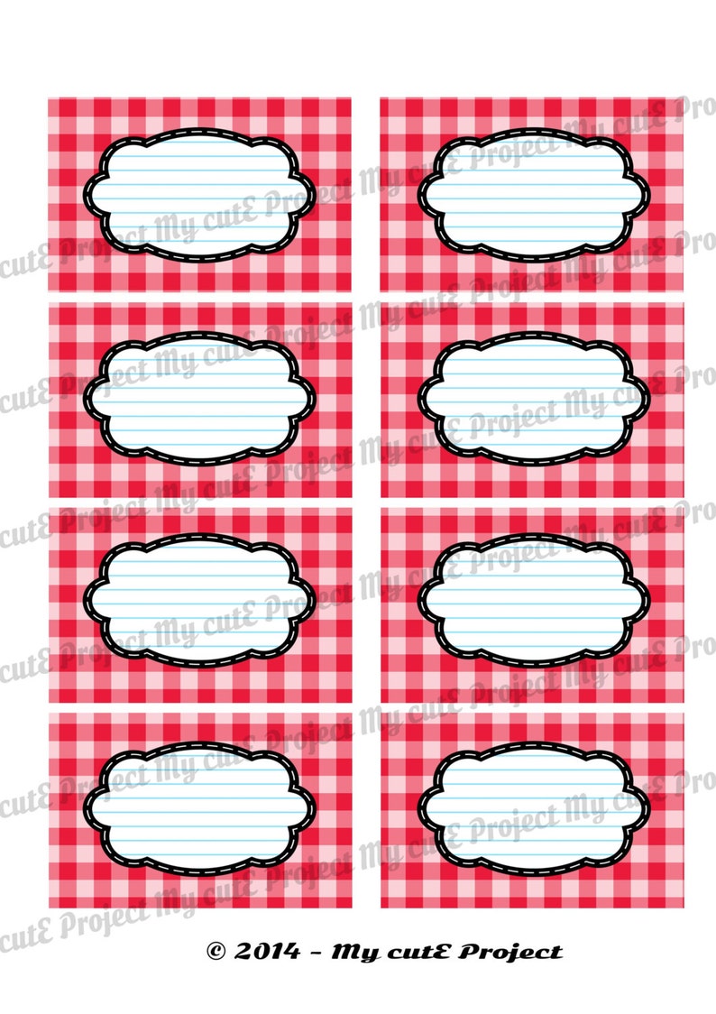 12 GIFT LABELS Printable GINGHAM Instant Download 3 | Etsy