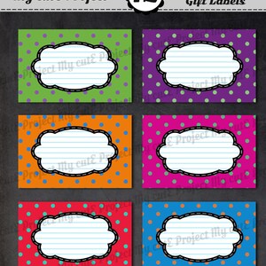 12 GIFT LABELS Printable Polka dots Instant Download 3 | Etsy