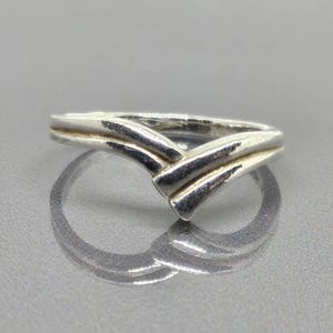 Wishbone Ring Double Row Wish bone Ring V Shape Ring 925 Sterling Silver SN096
