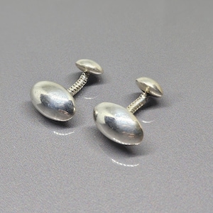 Dome Cufflinks Sterling Silver Bullet Cufflinks Oval Domed Snake Chain Cufflinks 925 Sterling Silver SS058