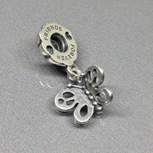 PANDORA Friends Forever Heart Charm Dangle Retired Pandora Charm 925 Sterling Silver SV041 R