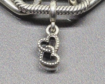 PANDORA ME My Loves Mini Dangle Charm Pandora Interlocked Hearts Mini Charm 925 Sterling Silver SN020