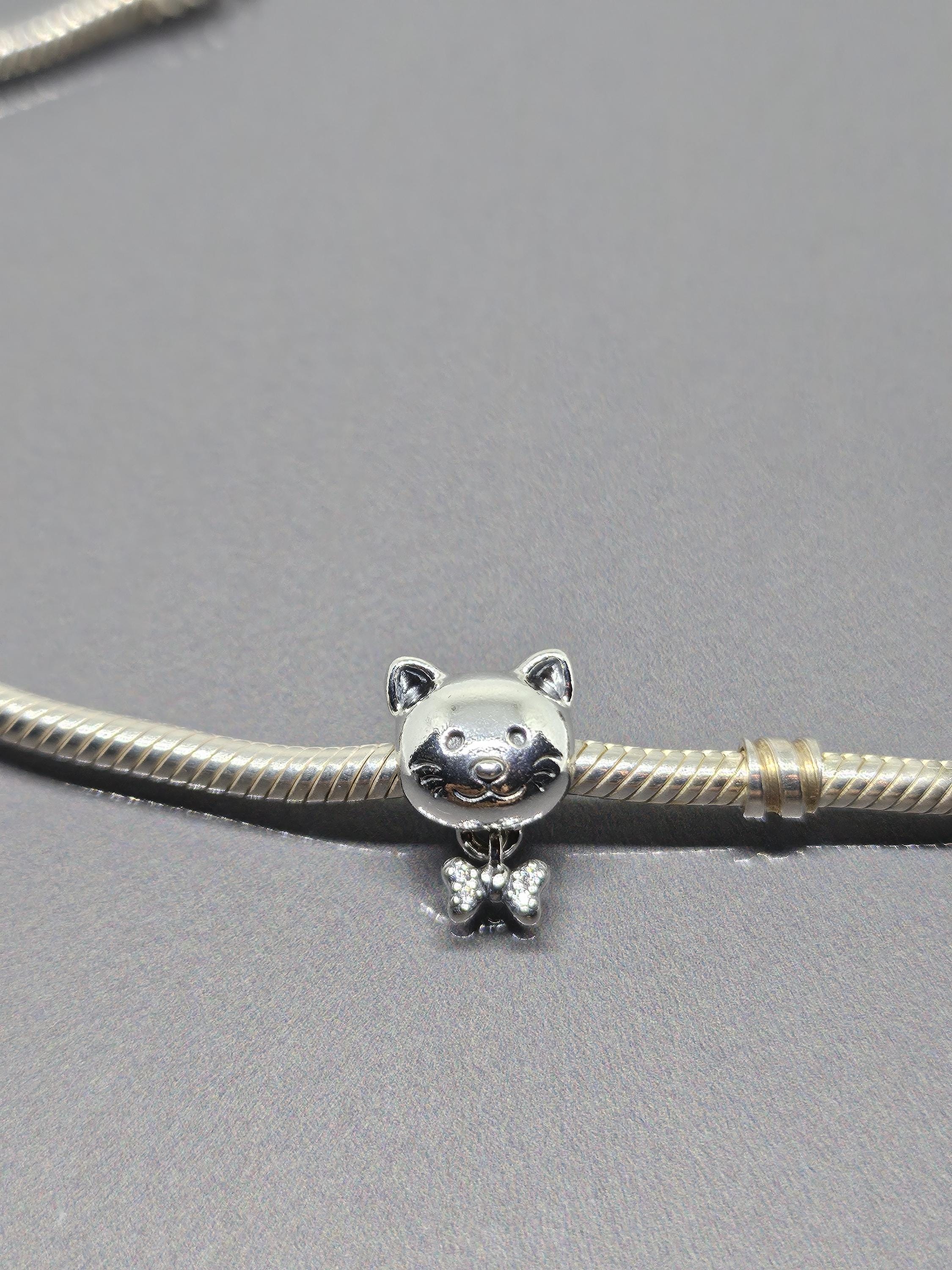 PANDORA ペット キャット＆ボウ チャーム パンドラ キャット ボウ付き 