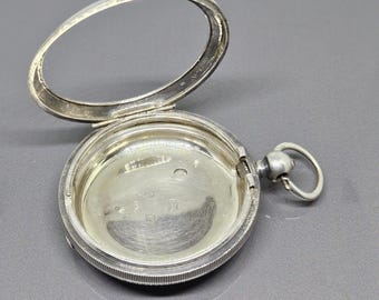 Antique Edwardian English Silver Watch Case for  Pocket Watch Hallmarked Birmingham 1902 42mm Fusee Watch Case 925 Sterling Silver SV076