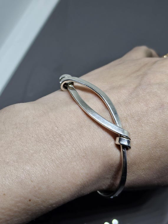 Vintage Interlocking Knot Cuff Bangle Knotted Ban… - image 8
