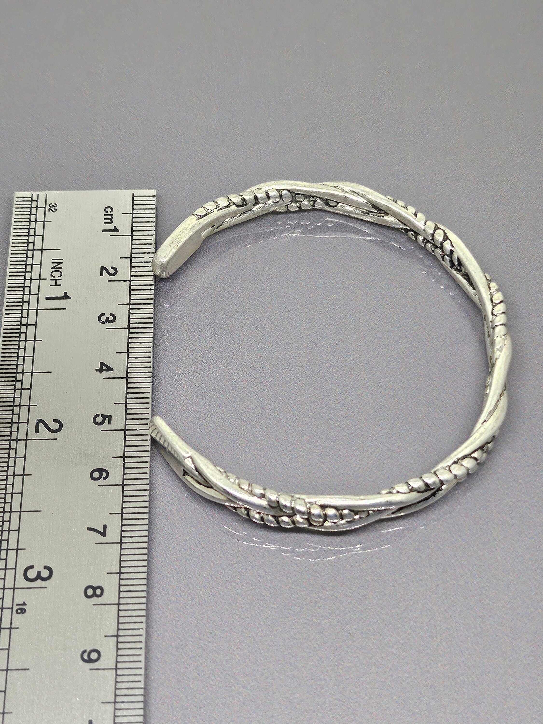 テクスチャード織りバングルブレスレット シフブレスレット 925