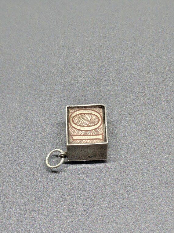 Vintage 1970s 10 Pound Note, In Emergency Break Glass Money Box Charm Ten Pound Money Box Charm 925 Sterling Silver SN055 R View 3