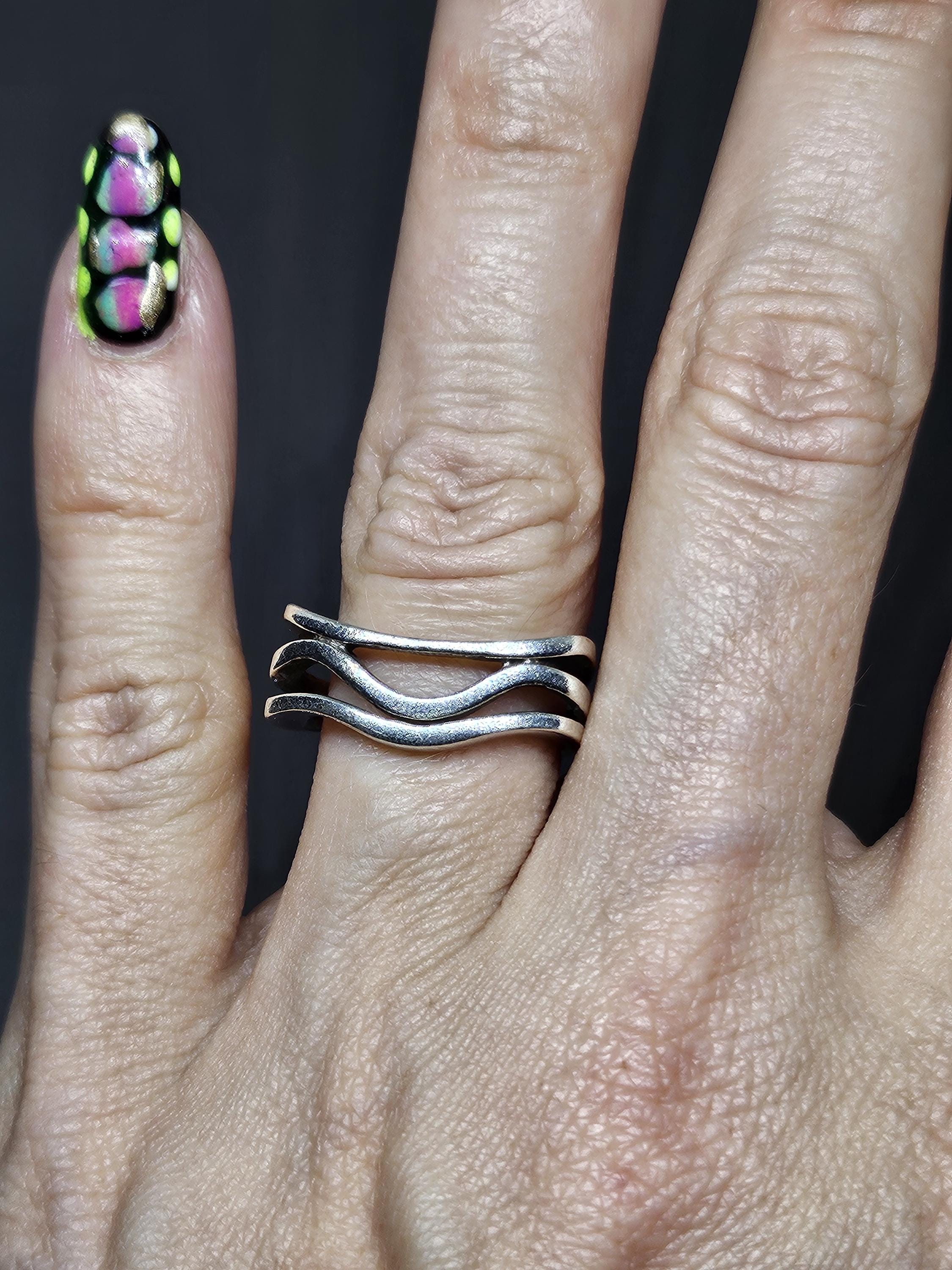 Vintage Wave Design Ring Curved Band 925 Sterling Silver SP020 - Etsy
