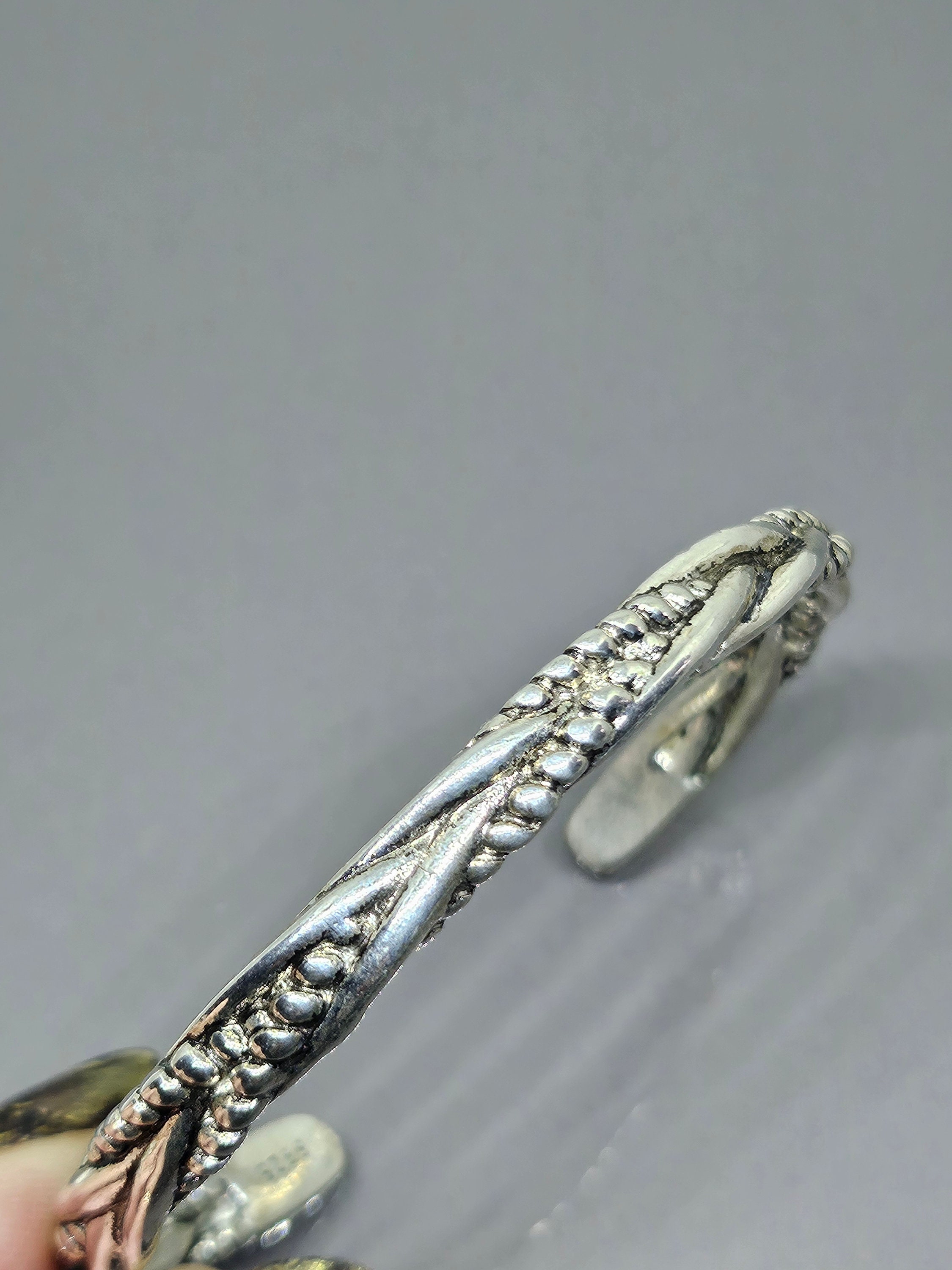 テクスチャード織りバングルブレスレット シフブレスレット 925