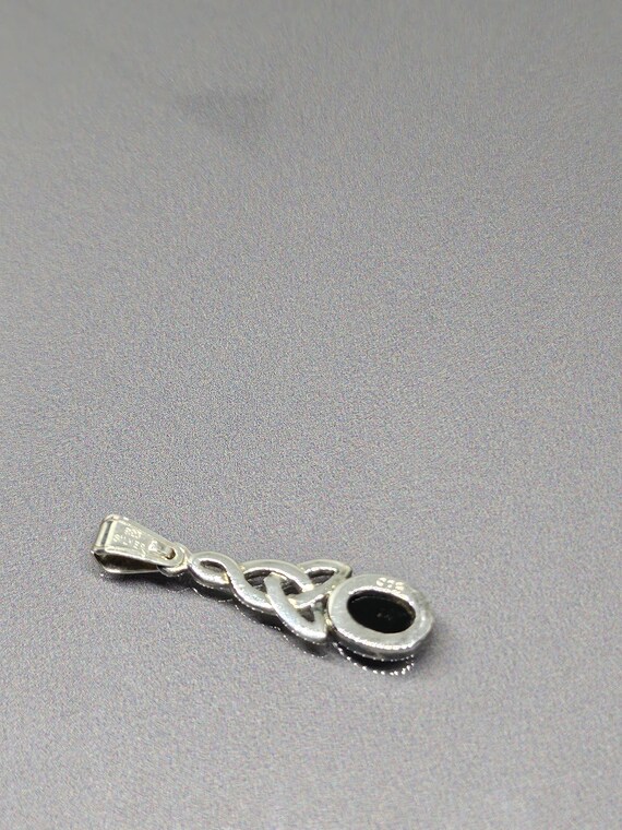 Celtic Onyx Stone Pendant Trinity Loop Drop with … - image 3