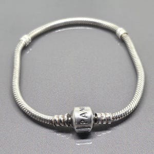 Vintage Pandora Moments Barrel Clasp Snake Bracelet Pre 2011 Pandora Snake Bracelet 19cm/7.5 Inches 925 Sterling Silver SV067 R