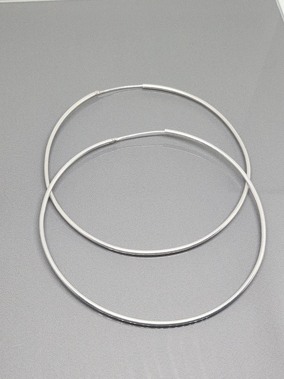 Extra Large Hoop Earrings Silver XL Tube Hoop Earrings 925 Sterling Silver SN105