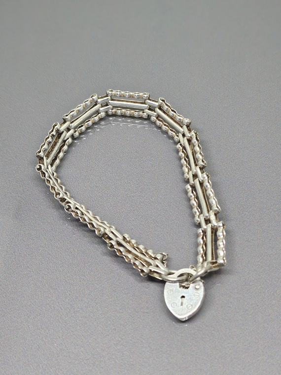 アクセサリー UK Vintage bracelet 925 Vintage British CPS Sterling Silver Engraved Hinged Bangle