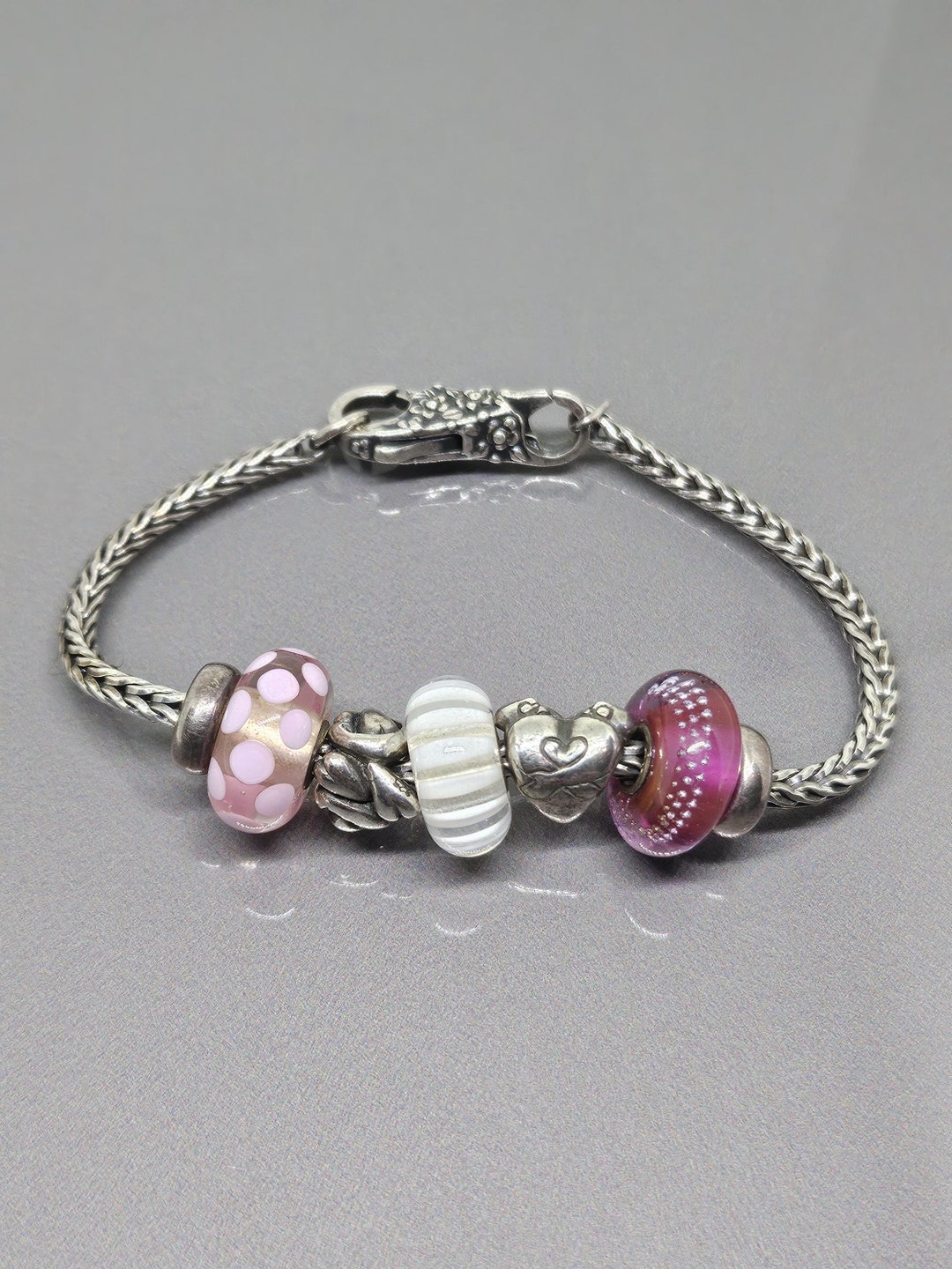 トロールビーズ ピンクストライプアゲート 6個セット トロールビーズ