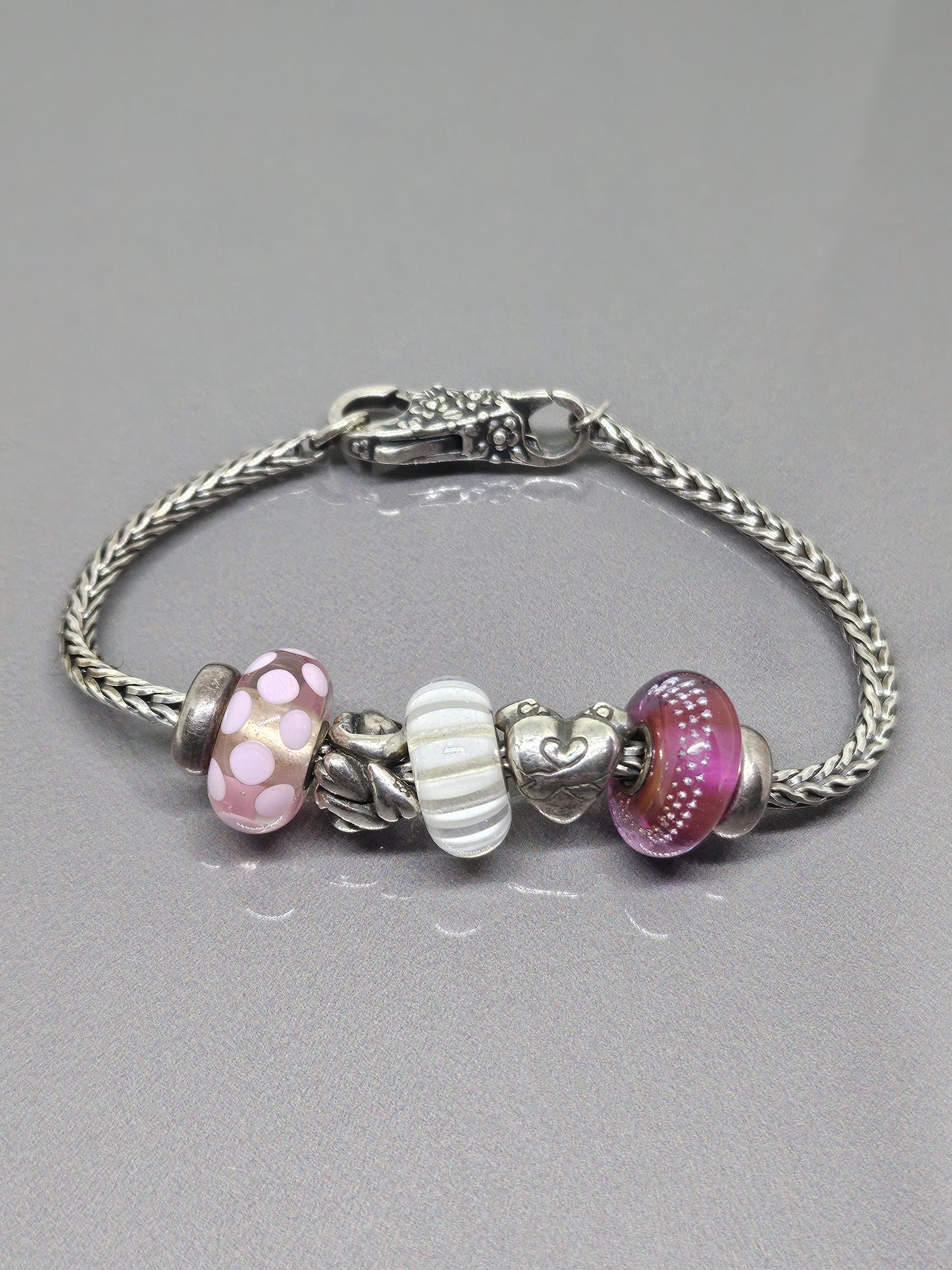 トロールビーズ チャーム シルバーキャッチ トロールビーズシルバー925ビーズ星明かりの夜