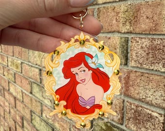 Ariel Princess Acrylic Keychain: Blinged Bag Charm