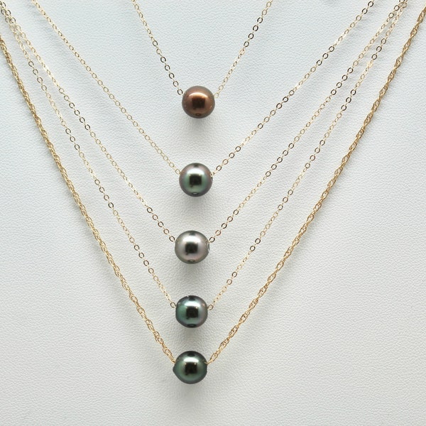 Floating Tahitian Pearl Necklace