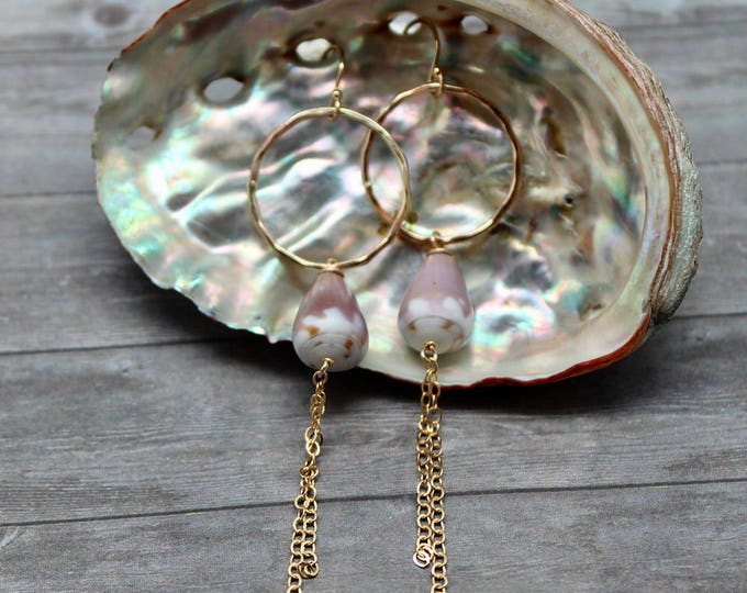 Cone Shell Hoop Dangles