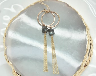 Gemstone Drop Hoops