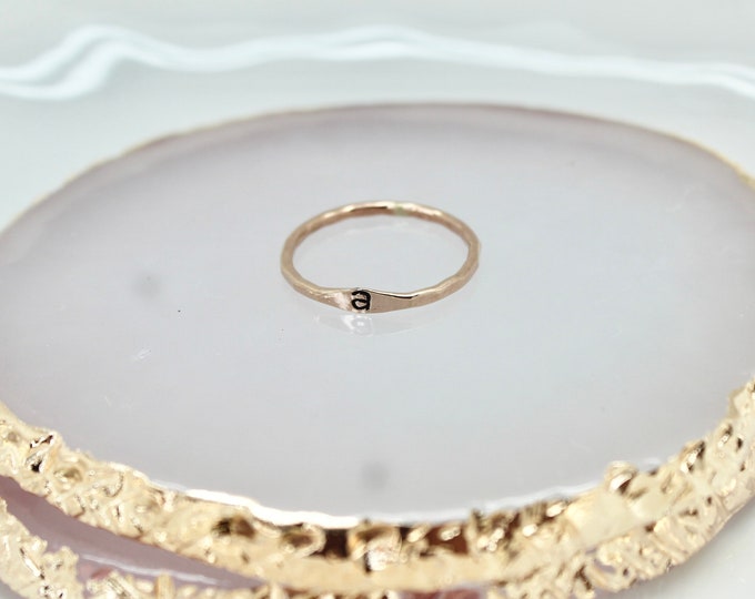 Stamped Initial Ring