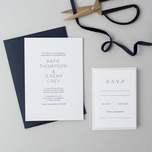 Letterpress Wedding Invitation Suite (Main Invite and RSVP) (SAMPLE) - Thompson Design