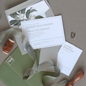 Letterpress Wedding Invitation Suite (Main Invite and RSVP) (SAMPLE) - Logan Design