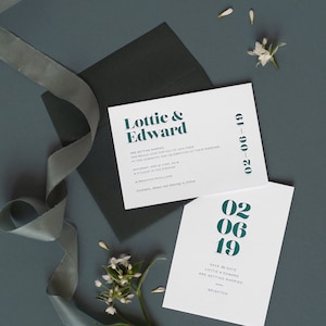 Letterpress Wedding Invitation Suite (Main Invite and RSVP) (SAMPLE) - Lottie Design