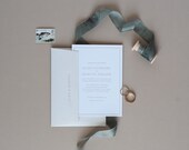 Letterpress Wedding Invitation Suite (Main Invite, RSVP and Vellum Wrap with Wax Seal) (SAMPLE) - Elise Design