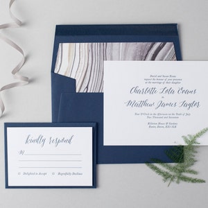Letterpress Wedding Invitation Suite (Main Invite and RSVP) (SAMPLE) - Charlotte Design
