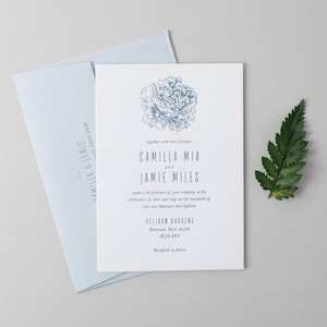 Letterpress Wedding Invitation Suite (Main Invite and Envelopes) (50 Pieces) - Camilla Design