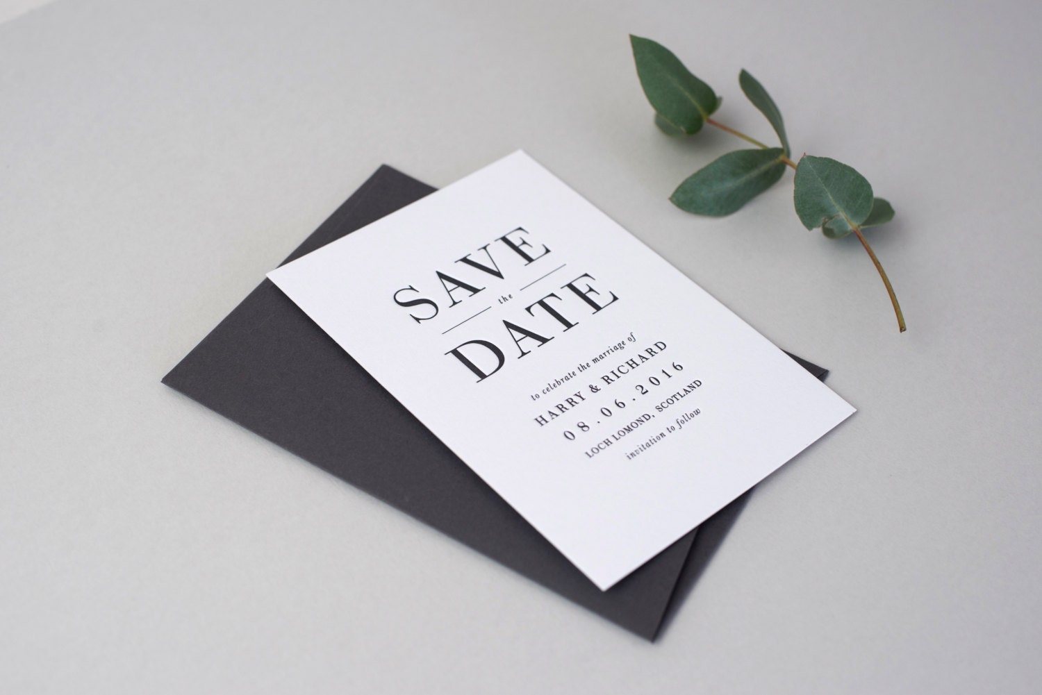 Letterpress Save the Date Invites SAMPLE Richard Design | Etsy