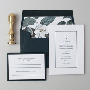 Letterpress Wedding Invitation Suite (Main Invite and RSVP) (SAMPLE) - Cleo Design