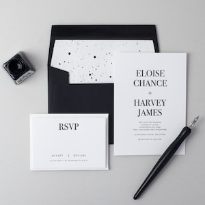 Letterpress Wedding Invitation Suite (Main Invite and RSVP) (SAMPLE) - Eloise Design