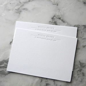 Personalisierte Letterpress-Korrespondenzkarten / Notizkarten (20 Stück)