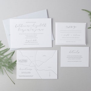 Letterpress Wedding Invitation Suite (Main Invite, RSVP and Vellum Wrap with Wax Seal) (SAMPLE) - Benjamin Design