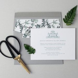 Letterpress Wedding Invitation Suite (Main Invite and Envelopes) (50 Pieces) - Howell Design