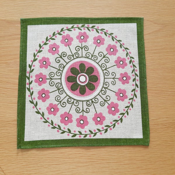 Swedish pink floral tablecloth