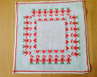 Swedish embroidered Christmas tablecloth/mat