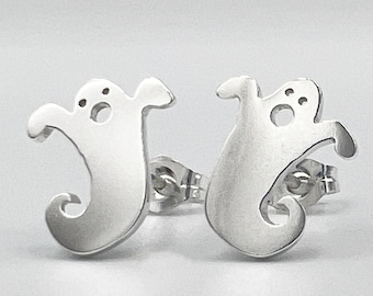 Ghost Earring Studs Handmade from Sterling Silver