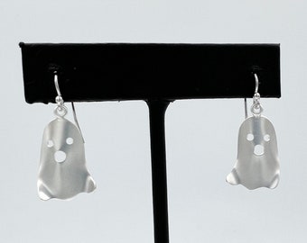 Handmade Ghost Dangle Earrings in Sterling Silver