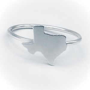 Solid Sterling Silver Texas State Ring, Handmade